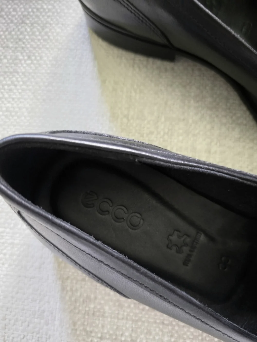 ECCO Dress Penny Black Loafers Chunky Leather